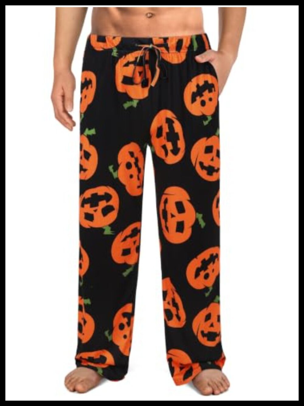 Men's Halloween Novelty Pajama Pants Soft Lounge Bottoms Pockets Drawstring